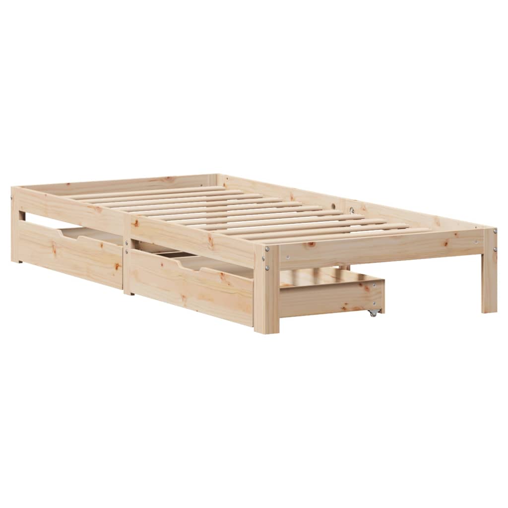 Bedframe met lades massief grenenhout 90x200 cm