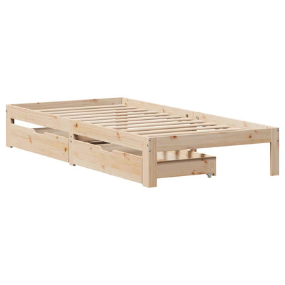 Bedframe met lades massief grenenhout 90x200 cm