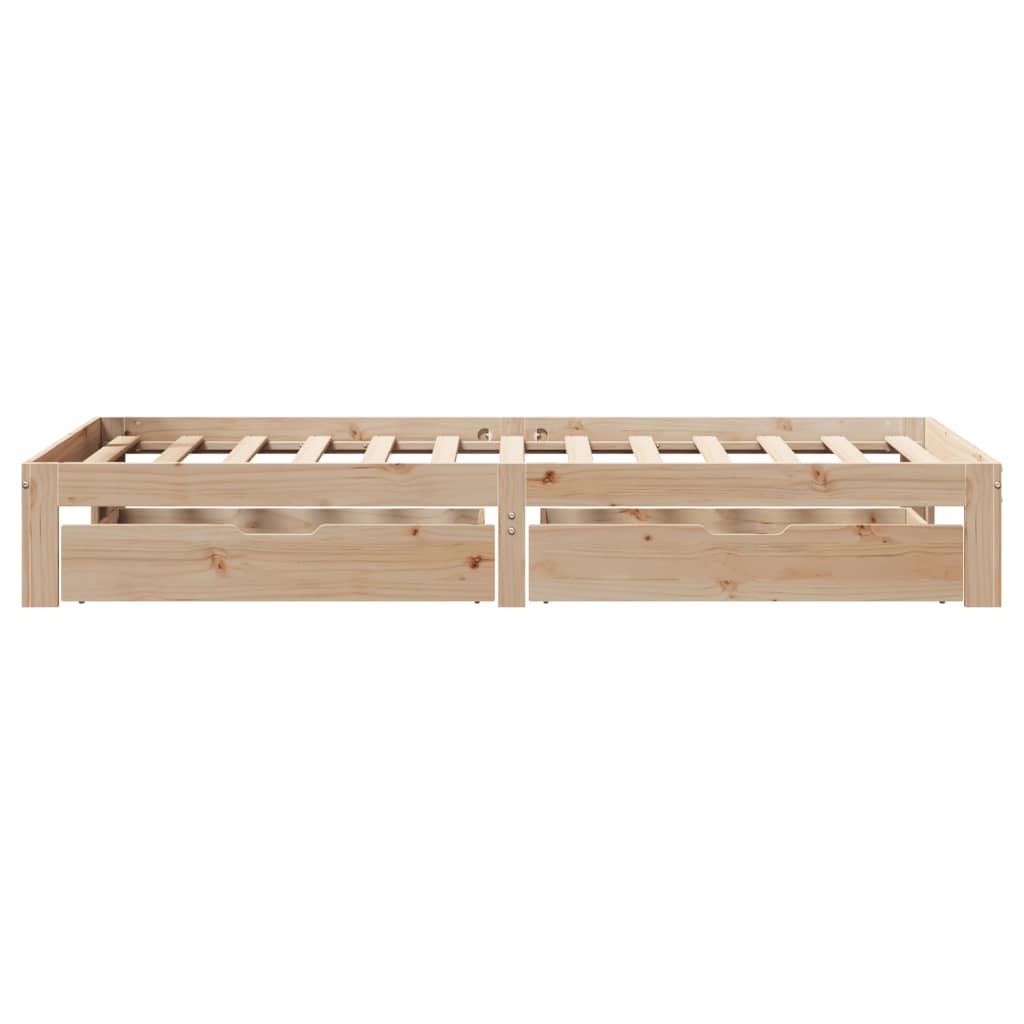Bedframe met lades massief grenenhout 90x200 cm