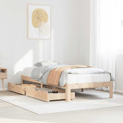 Bedframe 100x200 cm massief grenenhout met lades