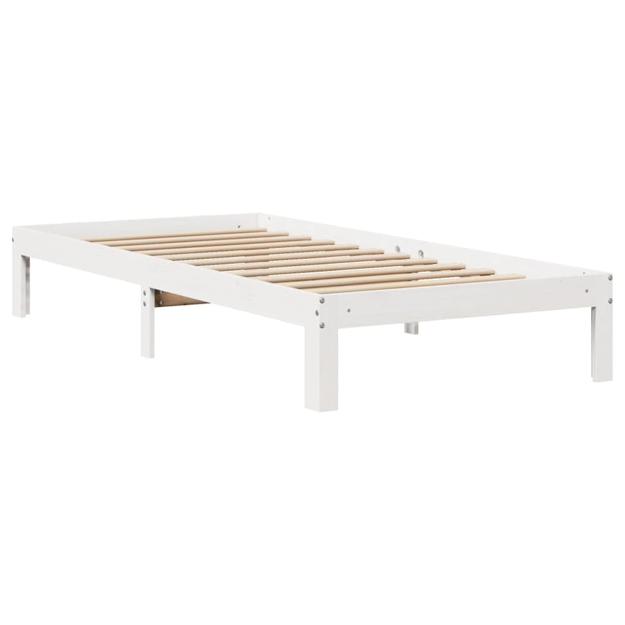 Bedframe met lades massief grenenhout wit 100x200 cm