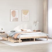 Bedframe massief grenenhout 180x200 cm met lades