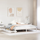 Bed frame with drawers solid pine wood white 180x200 cm