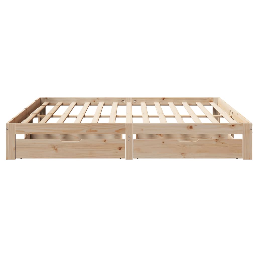 Bedframe met lades massief grenenhout 200x200 cm