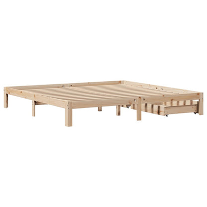 Bedframe met lades massief grenenhout 200x200 cm