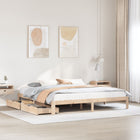 Bed frame with drawers solid pine wood 200x200 cm