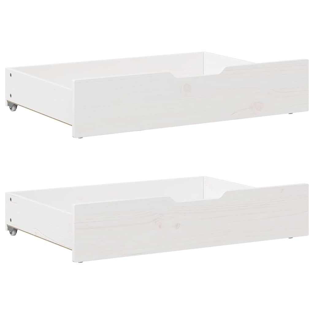 Bedframe met lades massief grenenhout wit 90x190 cm