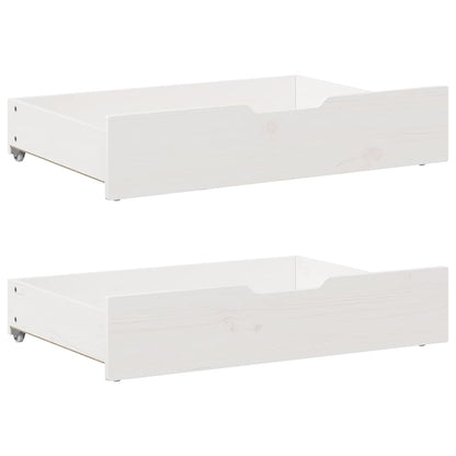 Bedframe met lades massief grenenhout wit 90x190 cm