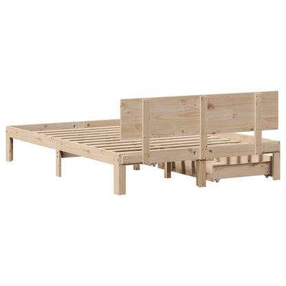 Bedframe met lades massief grenenhout 140x190 cm