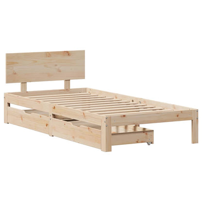 Bedframe met lades 100x200 cm massief grenenhout