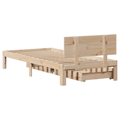 Bedframe met lades 100x200 cm massief grenenhout