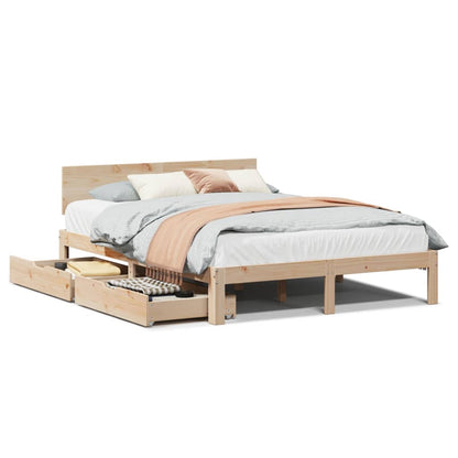 Bedframe met lades massief grenenhout 150x200 cm