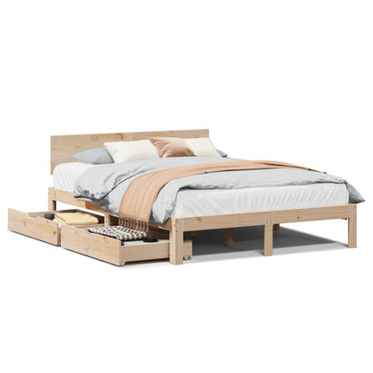 Bedframe met lades massief grenenhout 160x200 cm