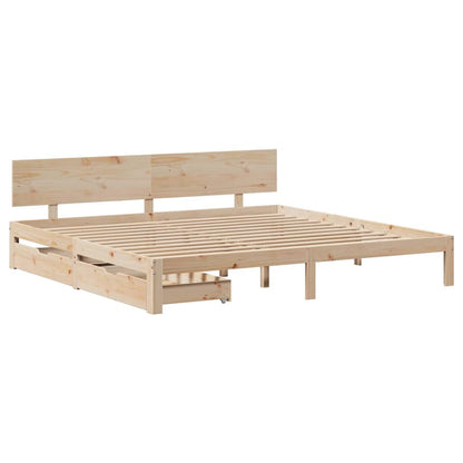 Bedframe met lades massief grenenhout 180x200 cm