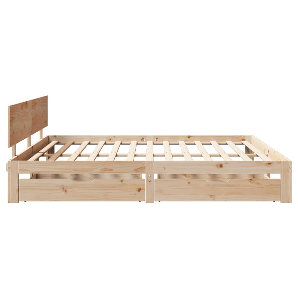 Bedframe met lades massief grenenhout 180x200 cm
