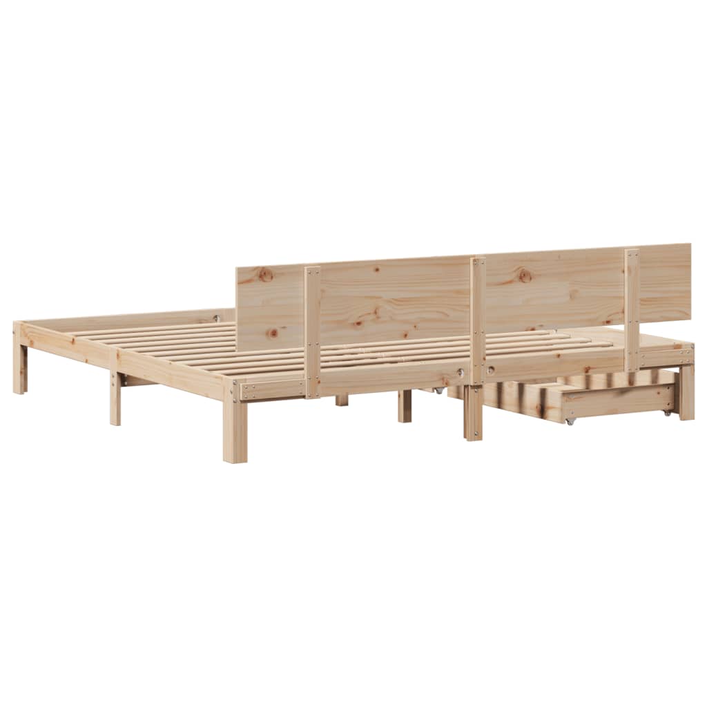 Bedframe met lades massief grenenhout 180x200 cm