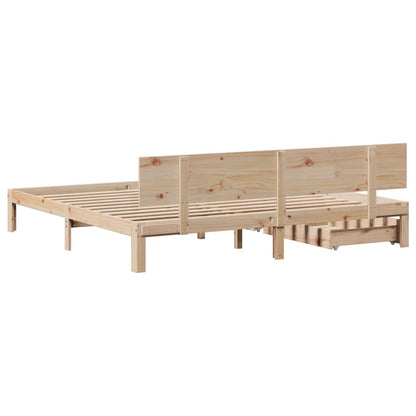 Bedframe met lades massief grenenhout 200x200 cm