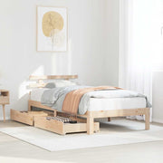 Bedframe massief grenenhout 75x190 cm met lades