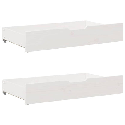 Bedframe Met Lades Massief Grenenhout 90 x 190 cm Wit