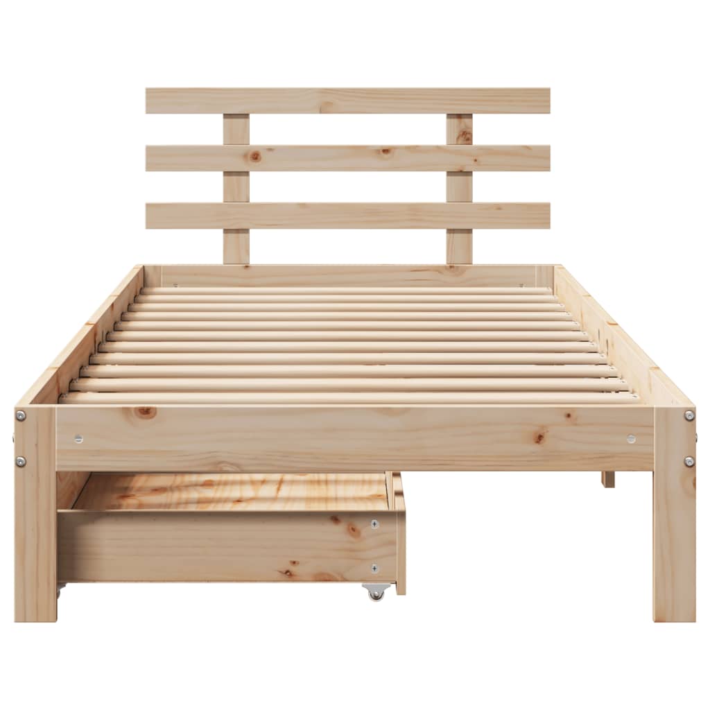 Bedframe met lades massief grenenhout 90x200 cm