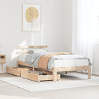 Solid pine bed frame with drawers 90x200 cm