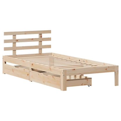 Bedframe met lades 100x200 cm massief grenenhout