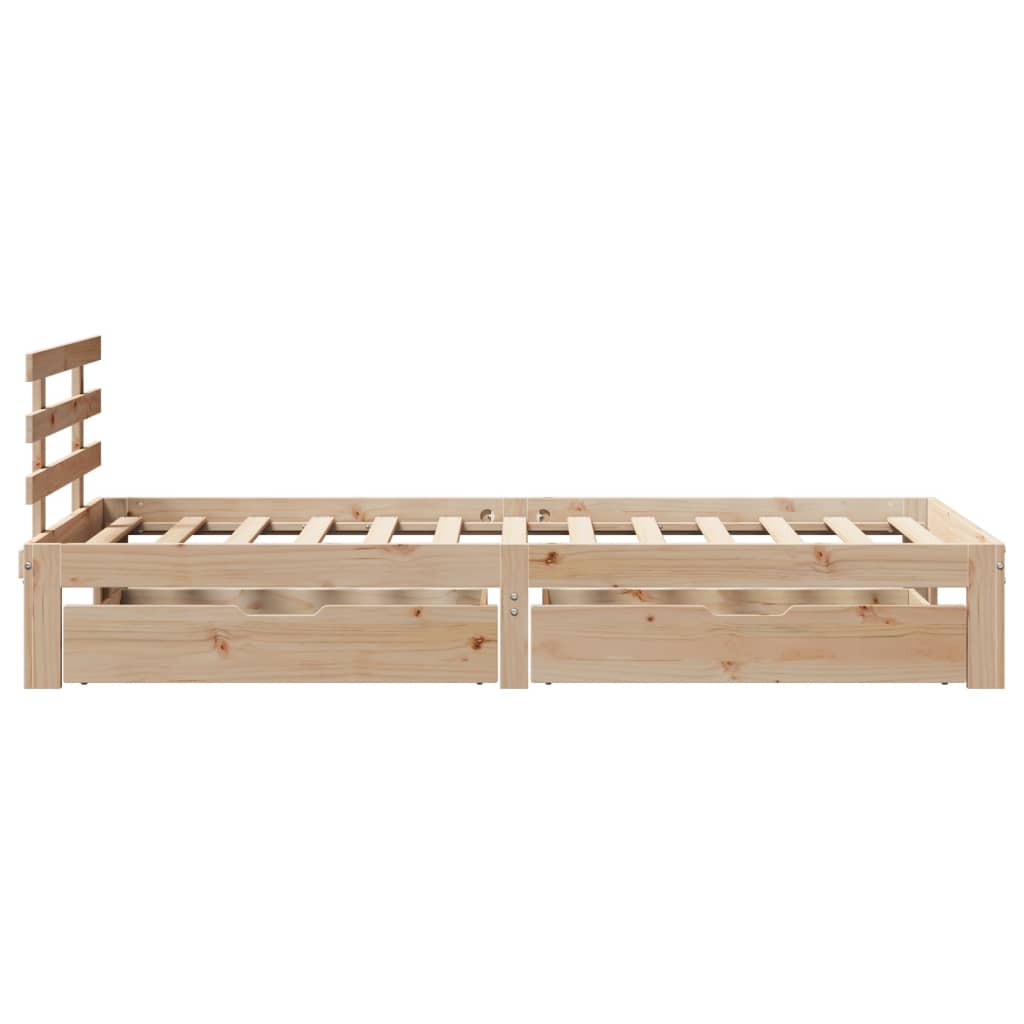 Bedframe met lades 100x200 cm massief grenenhout
