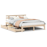 Bedframe massief grenenhout 120x200 cm met lades