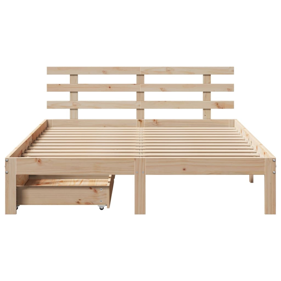 Bedframe met lades massief grenenhout 140x200 cm