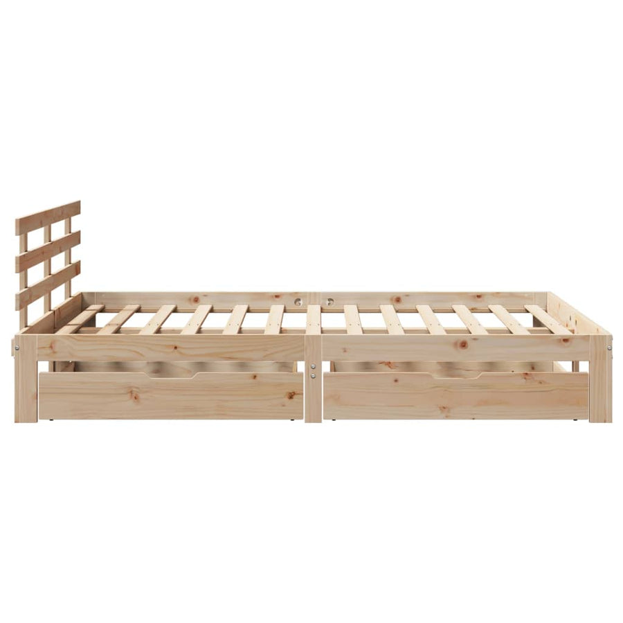 Bedframe met lades massief grenenhout 140x200 cm