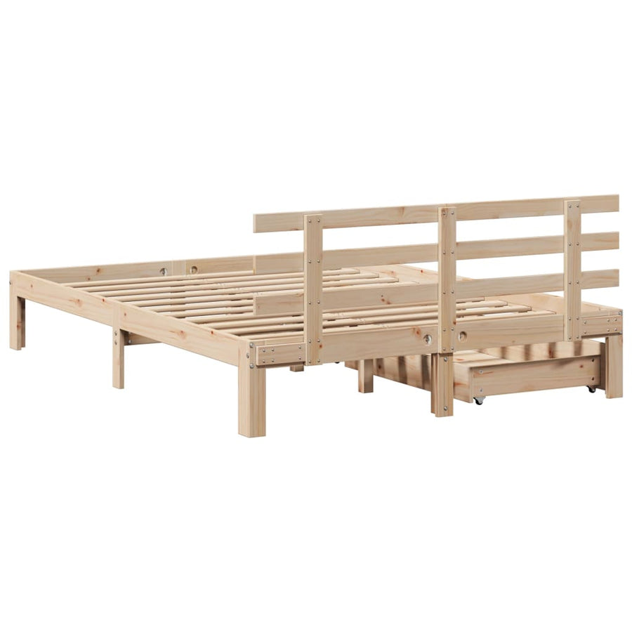 Bedframe met lades massief grenenhout 140x200 cm
