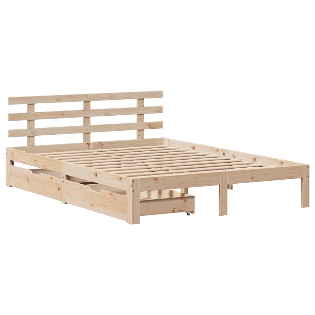 Bedframe met lades massief grenenhout 160x200 cm