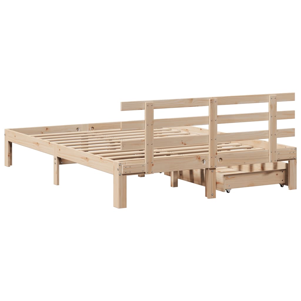 Bedframe met lades massief grenenhout 160x200 cm