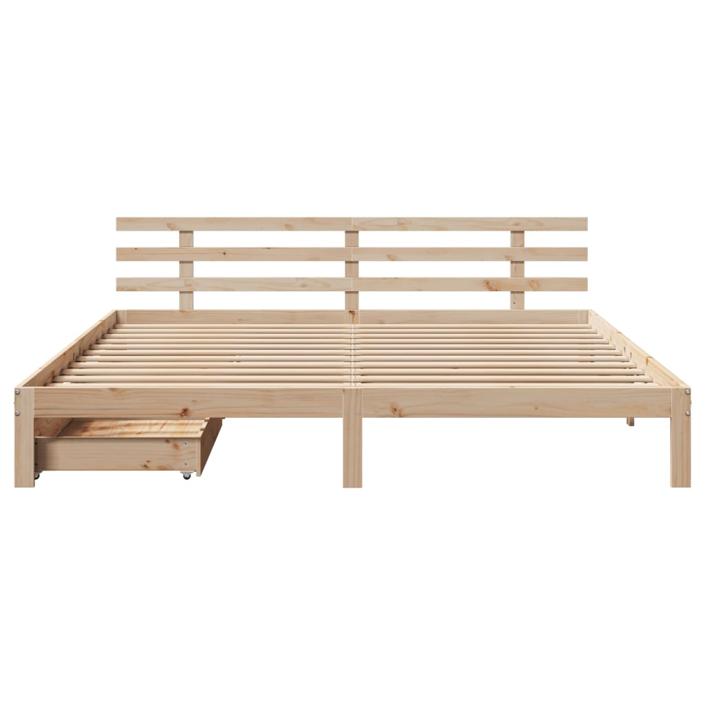 Bedframe met lades massief grenenhout 180x200 cm