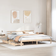 Bedframe massief grenenhout 180x200 cm met lades