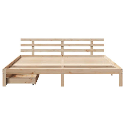 Bedframe met lades massief grenenhout 200x200 cm