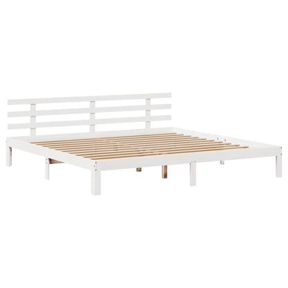 Bedframe Met Lades Massief Grenenhout 200 x 200 cm Wit