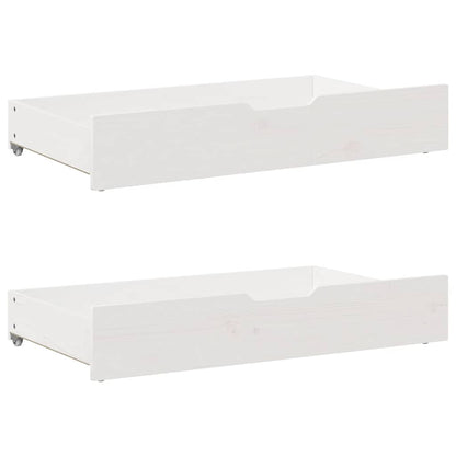 Bedframe Met Lades Massief Grenenhout 200 x 200 cm Wit