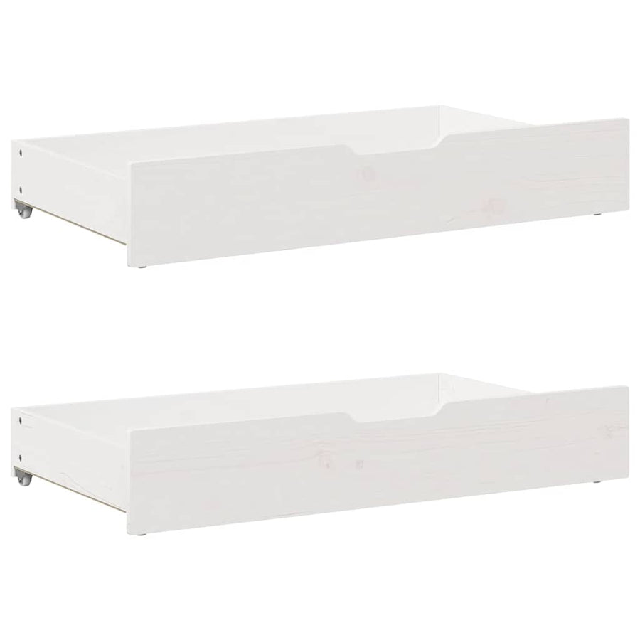 Bedframe Met Lades Massief Grenenhout 200 x 200 cm Wit
