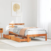 Bedframe grenenhout wasbruin 75x190 cm met lades