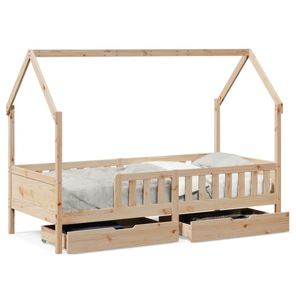 Kinderbedframe 90x200 cm massief grenenhout