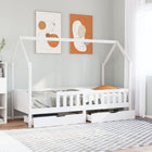 Kinderbedframe 90x200 cm massief grenenhout wit