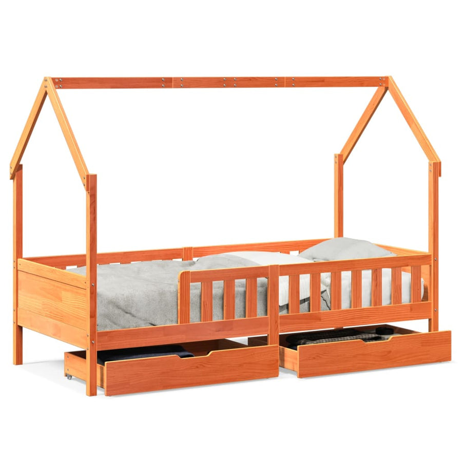 Kinderbedframe 90x200 cm massief grenenhout