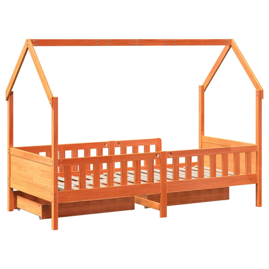 Kinderbedframe 90x200 cm massief grenenhout