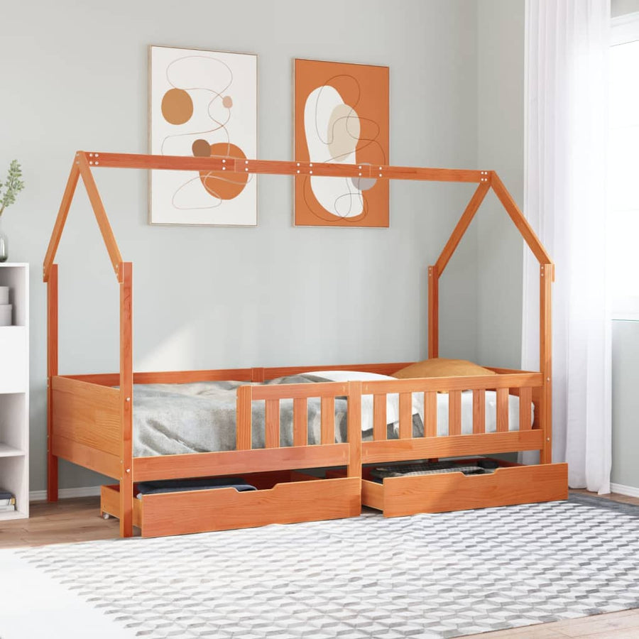 Kinderbedframe 90x200 cm massief grenenhout