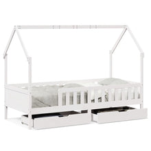 Kinderbedframe met lades 80x200 cm massief grenenhout