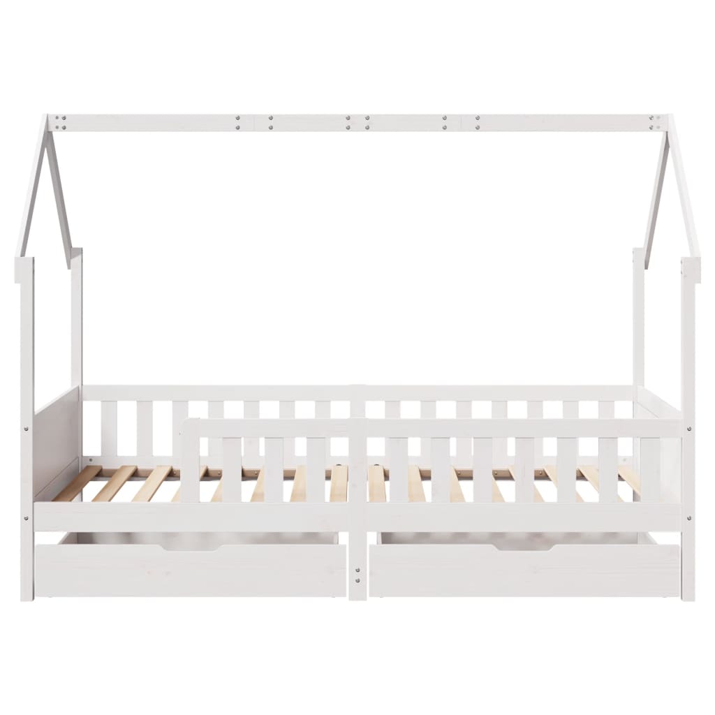 Kinderbedframe met lades 80x200 cm massief grenenhout
