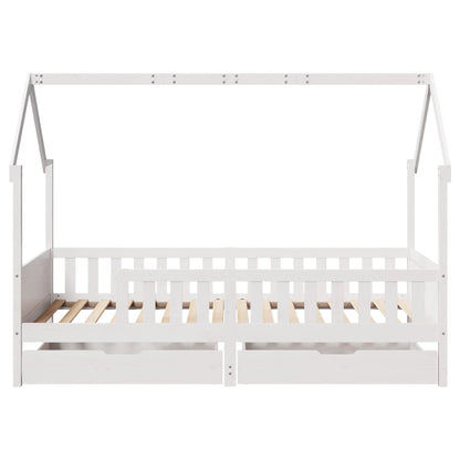 Kinderbedframe met lades 80x200 cm massief grenenhout