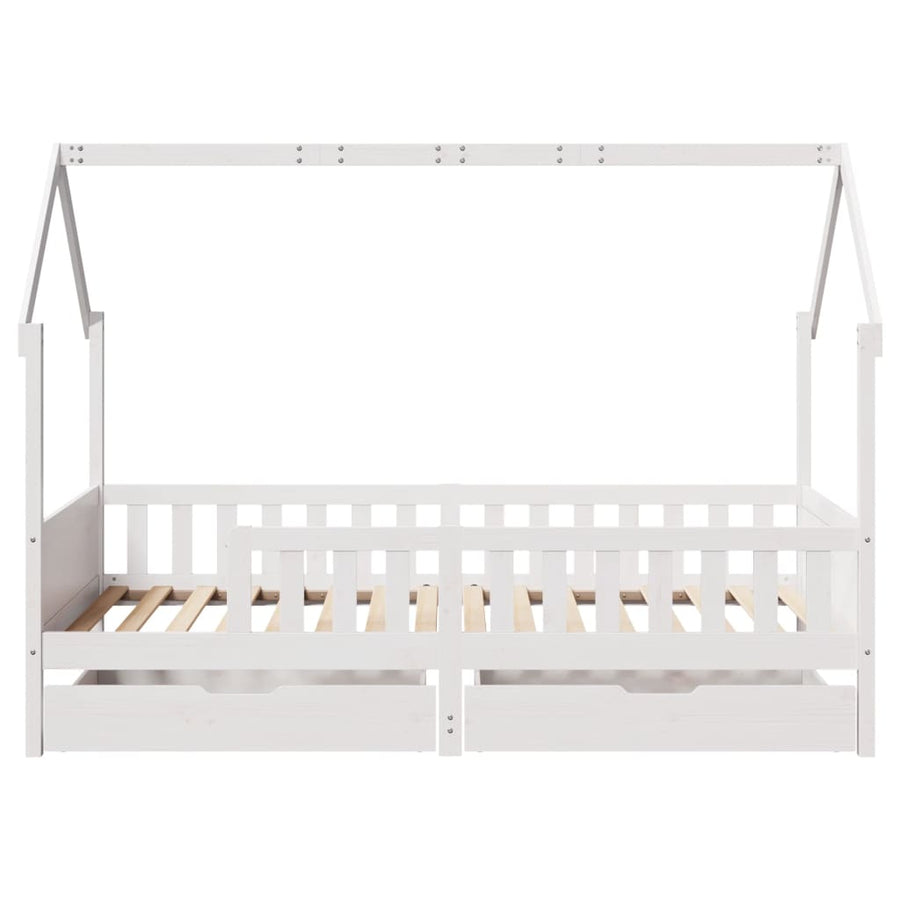 Kinderbedframe met lades 80x200 cm massief grenenhout