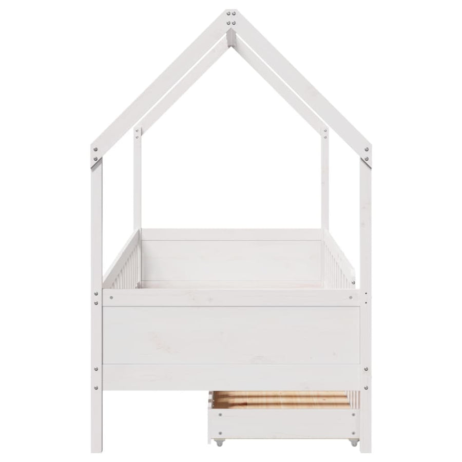 Kinderbedframe met lades 80x200 cm massief grenenhout